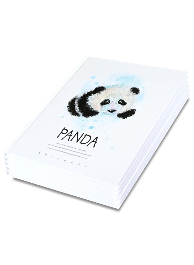 FIS® Hard Cover Notebook, Size 10"X8" Inches(254x203.2mm), 96 Sheets, 192 Pages, Single Line Ruling, White Paper, Packet of 5 Pieces, Panda Cover Design 6-FSNBHC1896-PAN6 - Image 1